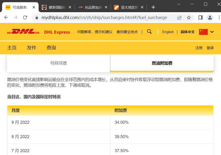 国际快递燃油费