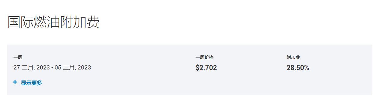 FedEx燃油附加费