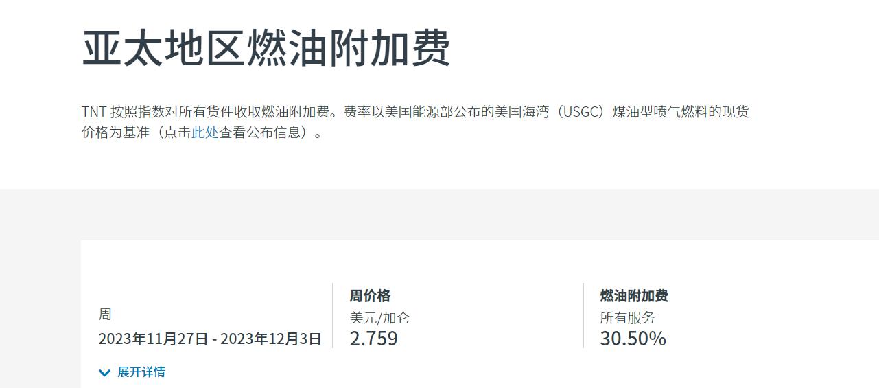 tnt燃油附加费