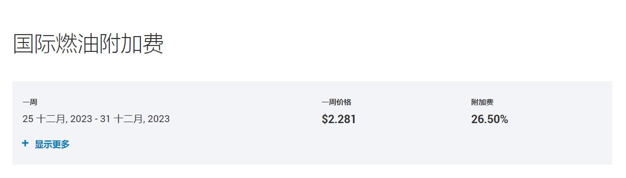 FedEx燃油附加费
