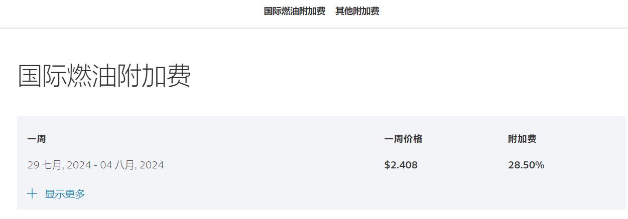 FedEx燃油附加费